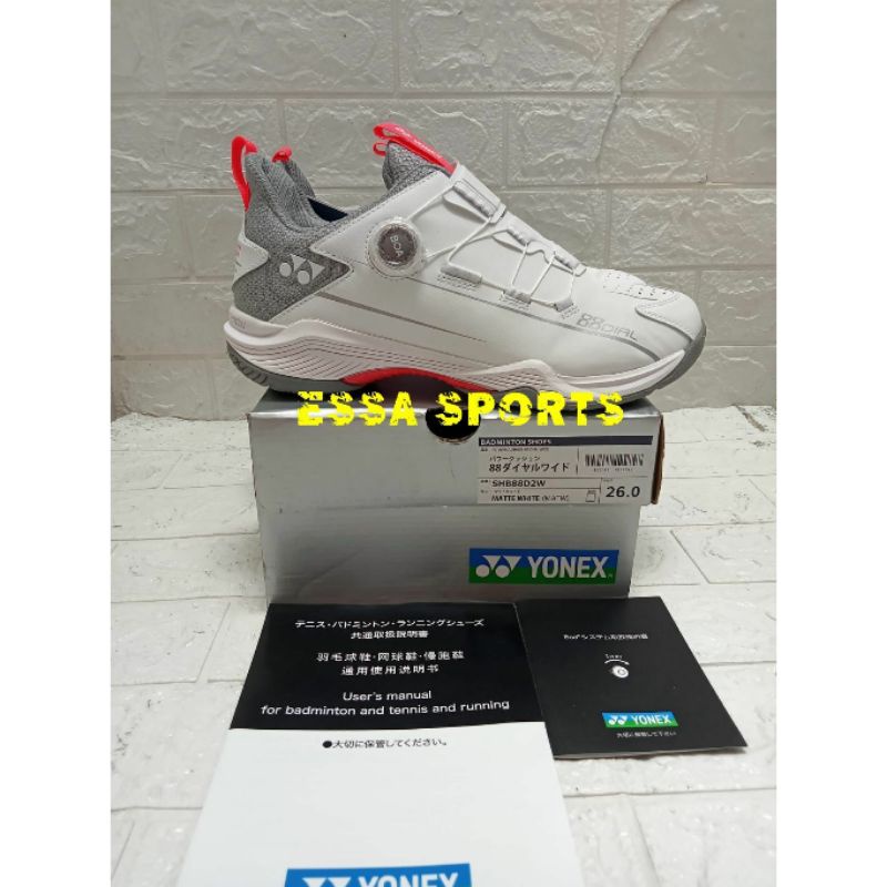 SEPATU YONEX 88 DIAL 2 WIDE MATTE WHITE JP VERSION ORIGINAL