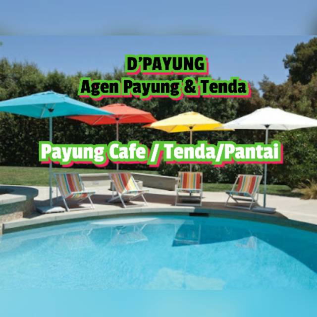 Payung Tenda /Cafe/Pantai/ Kotak/ Segi Size 200cm ANTI UV & AIR + Tripod Payung (Free Tas Payung)