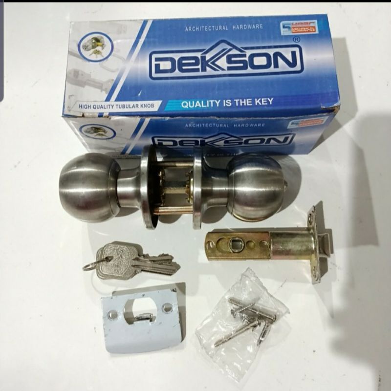 Kunci Bulat Pintu Kamar Mandi Dekson DKS 9587 ET sss - Kunci Bulat Dekson - Kunci Bulat Stainless St