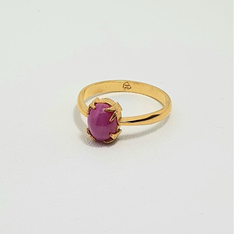 Cincin Emas Muda Batu Ungu Polos 2 Gram