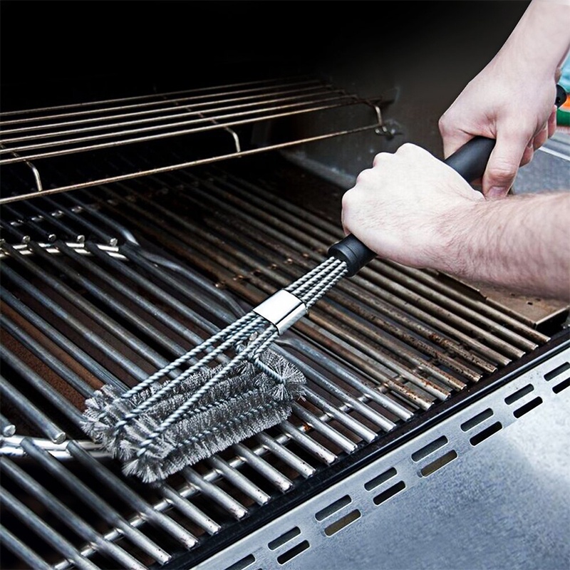 Sikat Pembersih Panggangan BBQ Bahan Stainless Steel