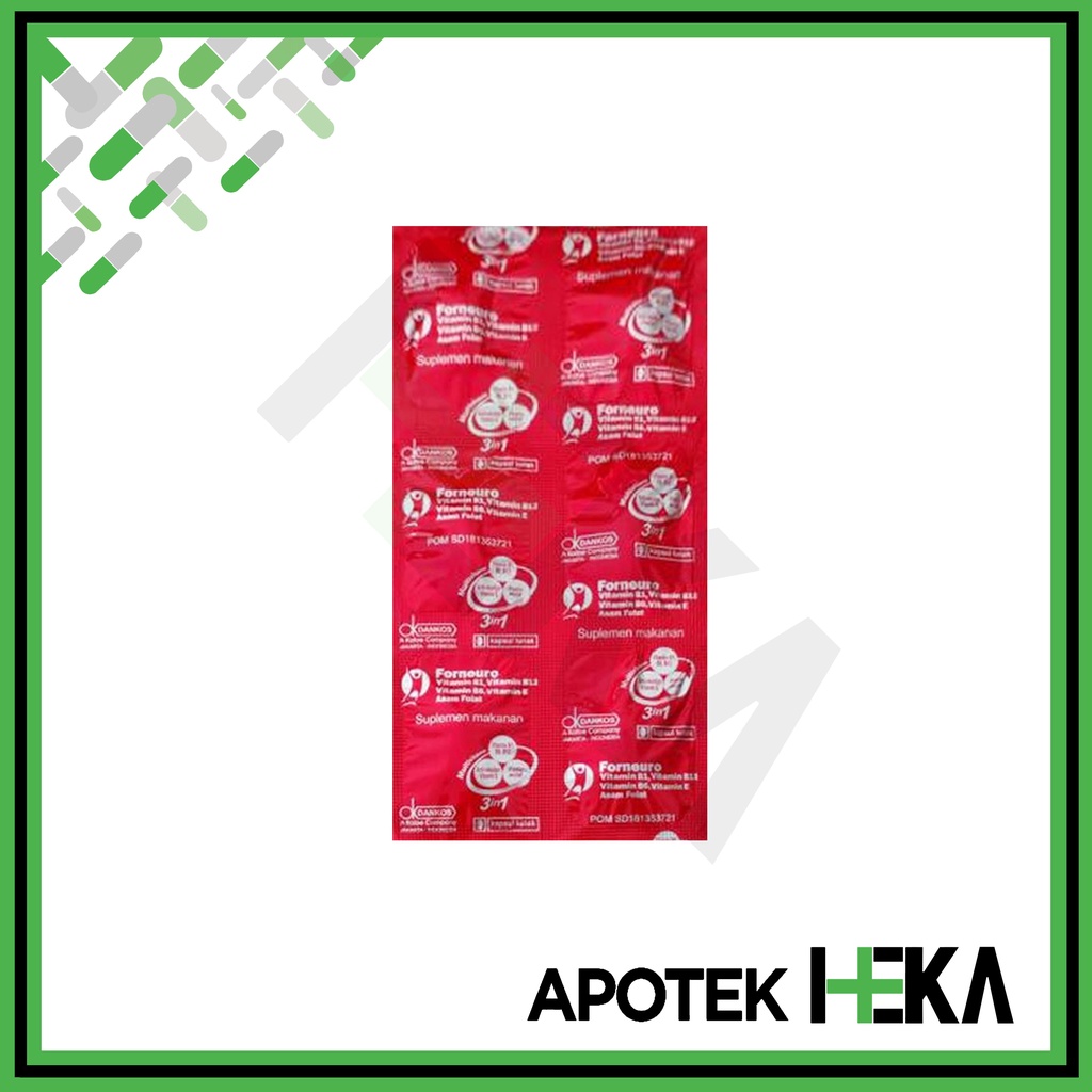 Forneuro Strip isi 6 Kapsul - Multivitamin B1 B12 B6 E Asam Folat