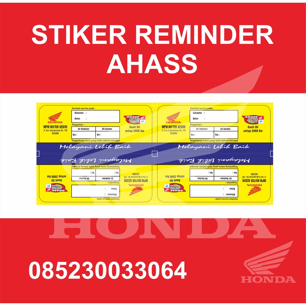 

Stiker Reminder Ahass @10rb pcs