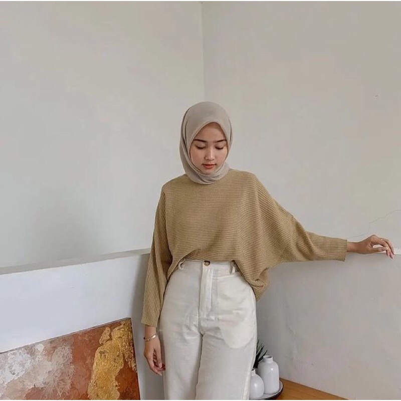 Atasan Blouse Wanita Premium / Lasperal Batwing Rajut Premium / Baju Rajut Wanita / Baju Rajut Batwing / Batwing Rajut Premium / Rajut Kalongo