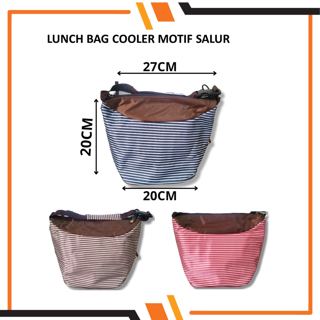 Lunch Bag Cooler Bag Motif Salur / Tas Bekal Makanan / Tas Kotak Makanan MURAH