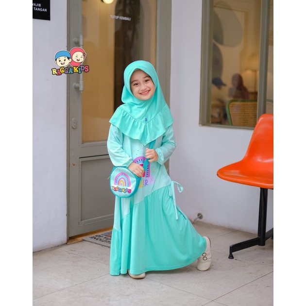 RAGGA KIDS RG-56 Gamis Anak Tema SHURK Warna Mint