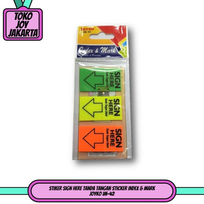

Stiker Sign Here Tanda Tangan Sticker Index & Mark Joyko IM-42