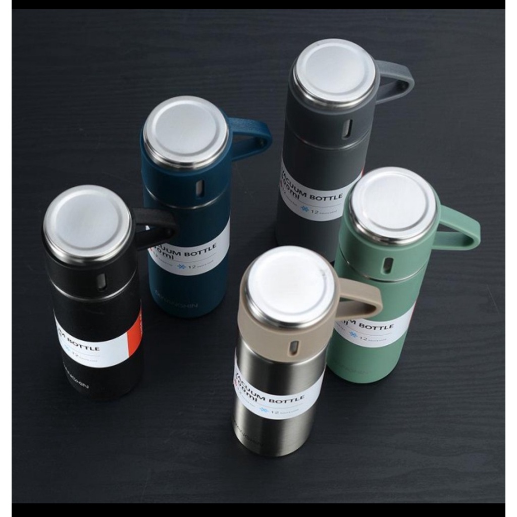 BEST SELLER!!! Termos Suan Set Vacuum Flask Thermos Set Bonus Gelas 3 In 1