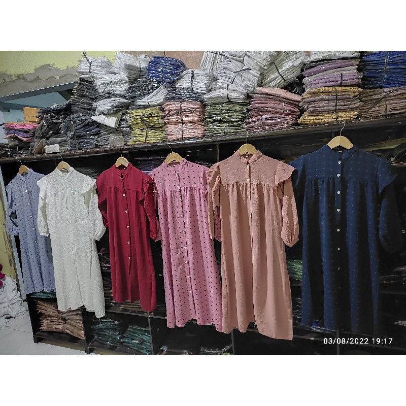 Gamis Polos Anak Murah Crinkle Uragiri 6-12 Tahun