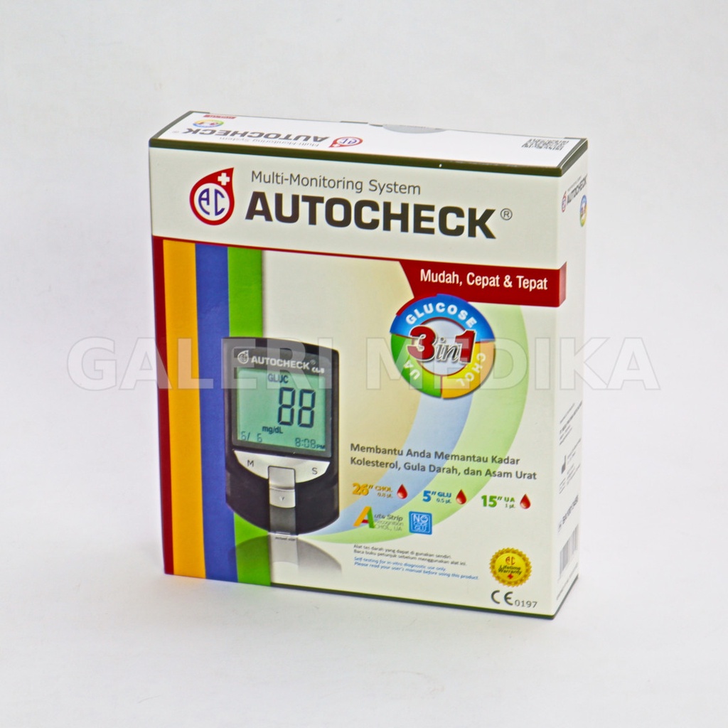 Autocheck GCU 3 in 1 Alat Cek Kadar Gula Darah, Asam Urat, Kolesterol