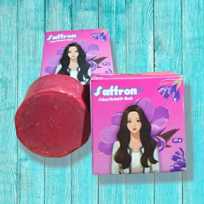 Sabun Saffron BPOM Pemutih Wajah Alami Ampuh Atasi Jerawat Original Safron Soap Murah Sabun Herbal Sabun Buah 35gr