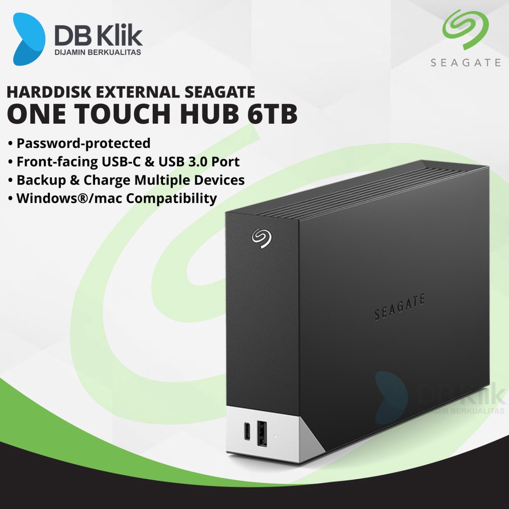 Harddisk External SEAGATE One Touch Desktop with HUB 6TB USB-C3.0 3.5&quot; - BLACK