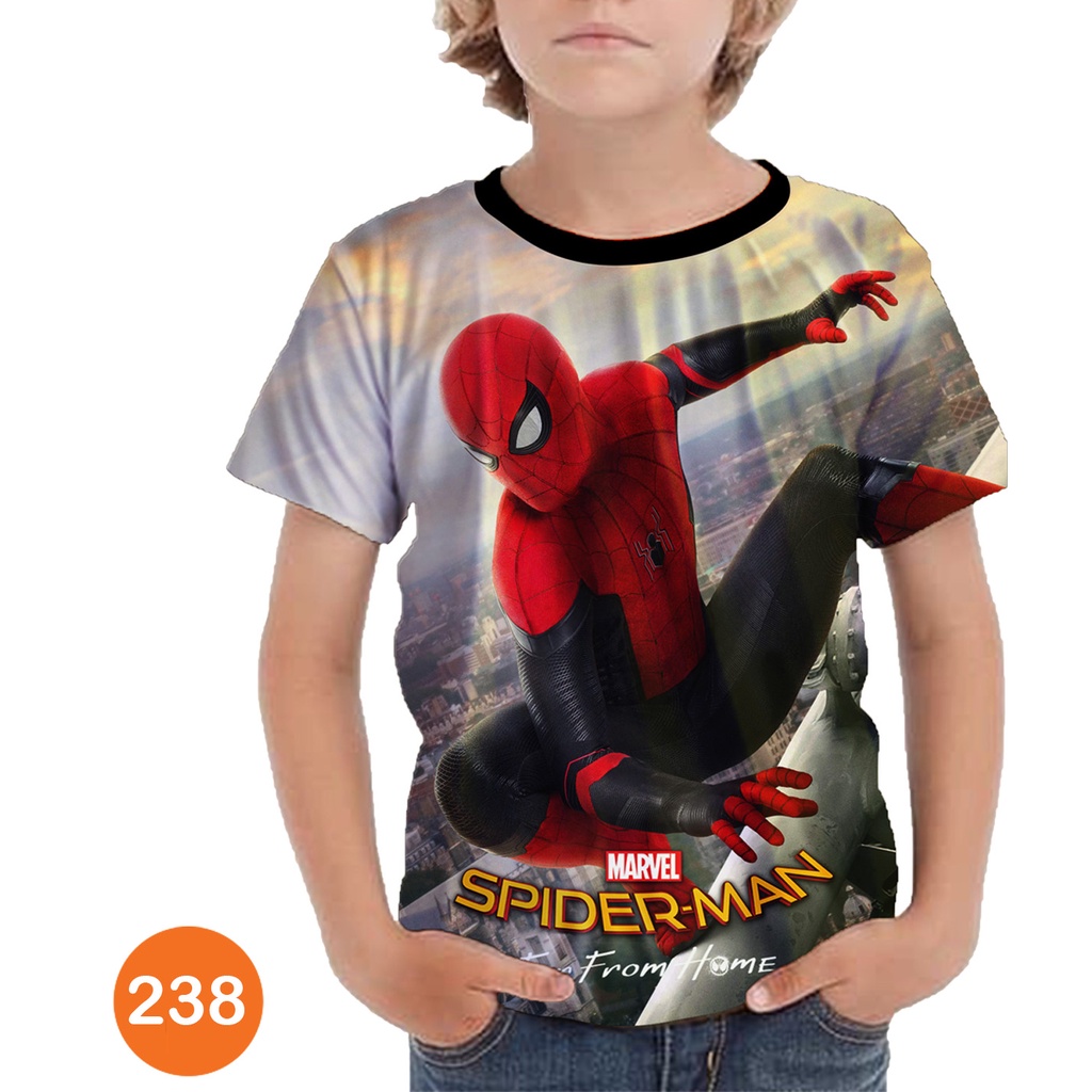 Baju Anak Spiderman Baju Spiderman 3D Animasi Anak #COWO-238