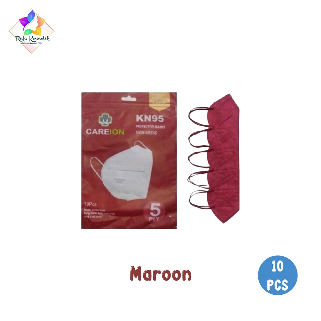 ❤ RATU ❤ Masker KN 95 Care Ion Non Medis | 5 Layer Filter Isi 10 Pcs | Earloop | Face Mask CAREION