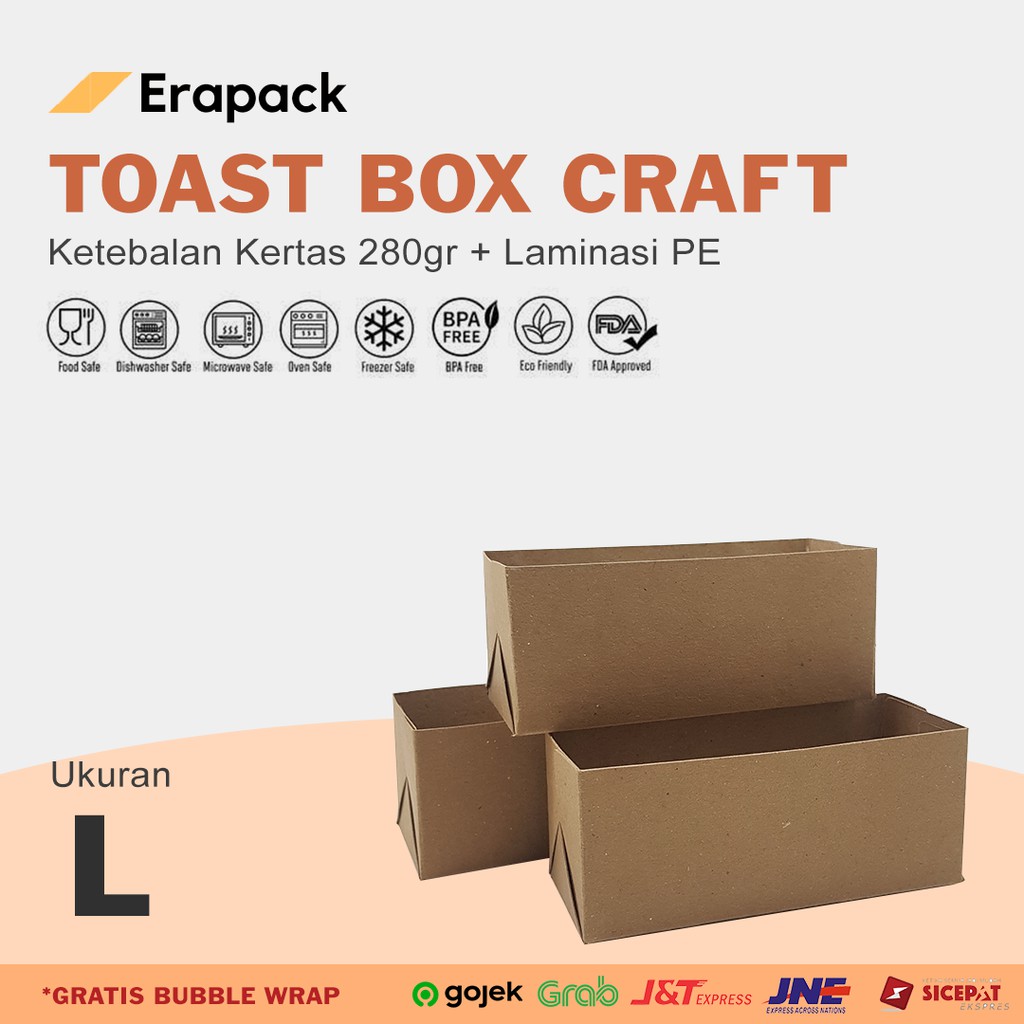 

Toast Box Craft Laminasi Tempat Sandwich Size L (12x5x5 cm)