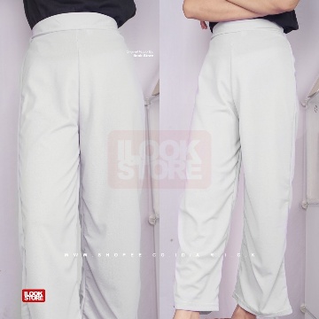 ilook | Kulot Leony Pants Panjang Polos | Bahan Creap - Fit to L