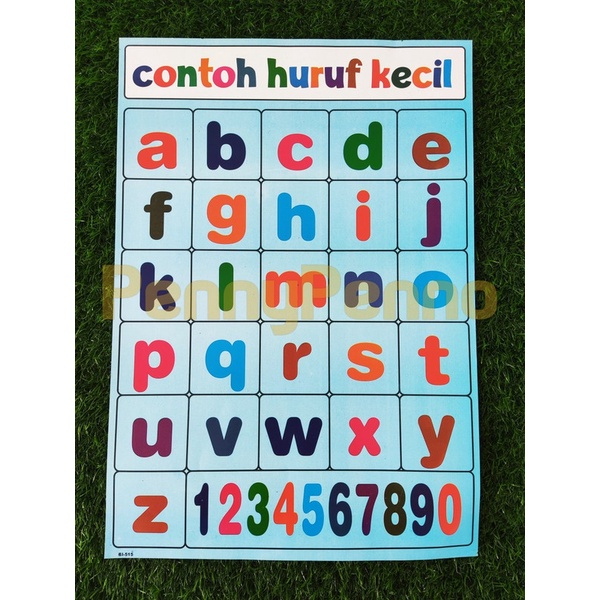 Mainan Edukasi Anak Poster Huruf, Angka, Buah
