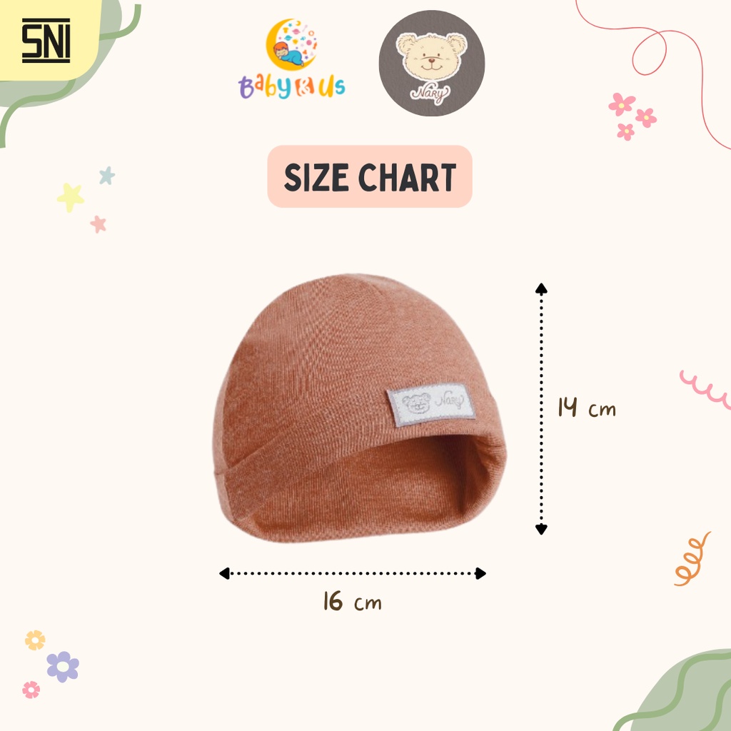 Beanie Hat Nary Baby Nature Series - Topi Bayi Allsize Newborn up to 6 bulan (0-6 bulan)