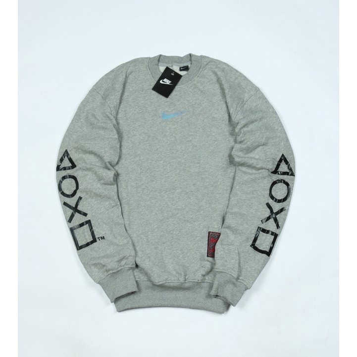 SWEATSHIRT CREWNECK HOODIE NIKE PG X PLAYSTATION SLEEVE BUTTON SWEATER NIKE PAUL GEORGE AUTHENTIC