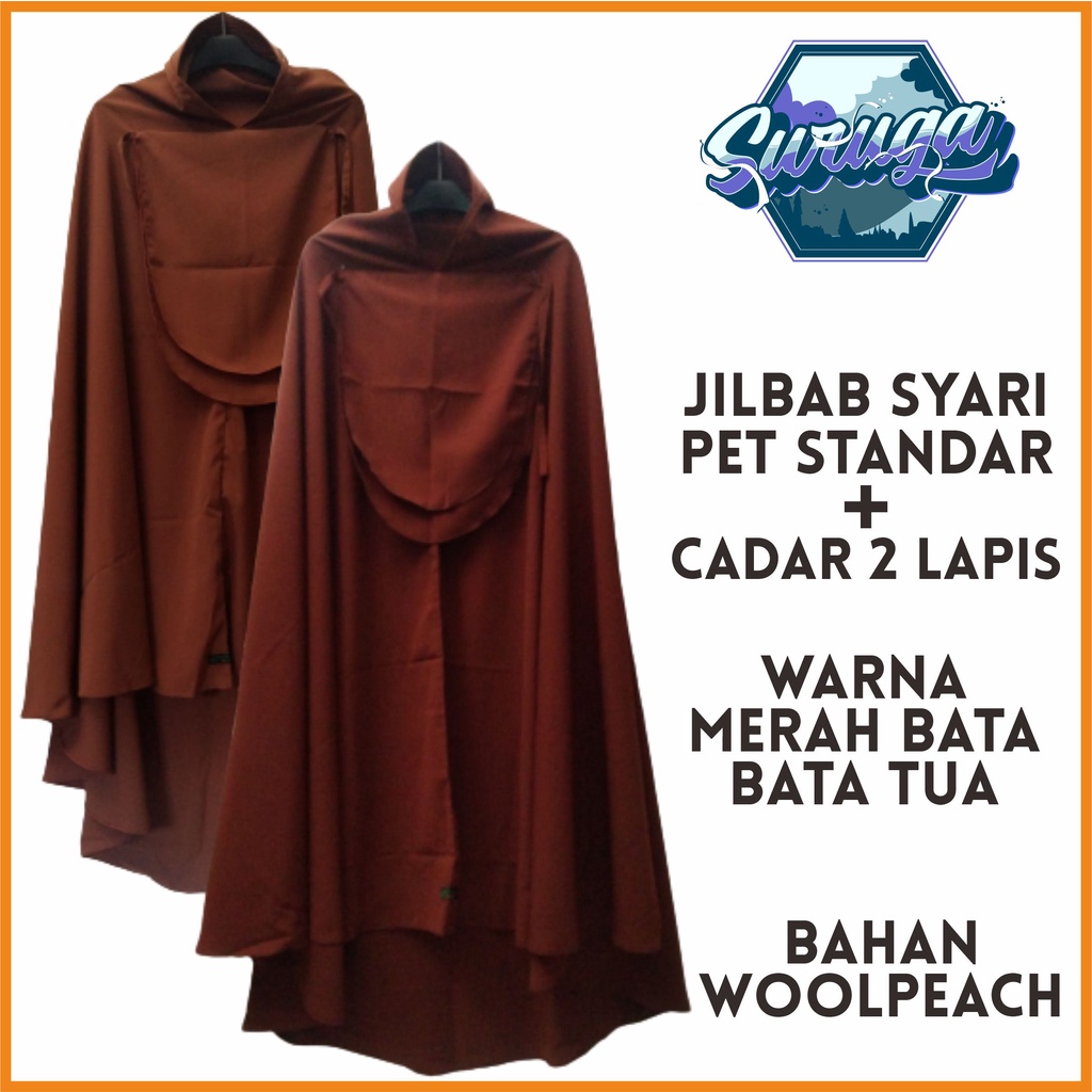 COD 2in1Jilbab Premium/Bergo/Khimar/Hijab Syar'i/Kudung Instan Pet Standar Plus Cadar Ikat 2Lapis Ba