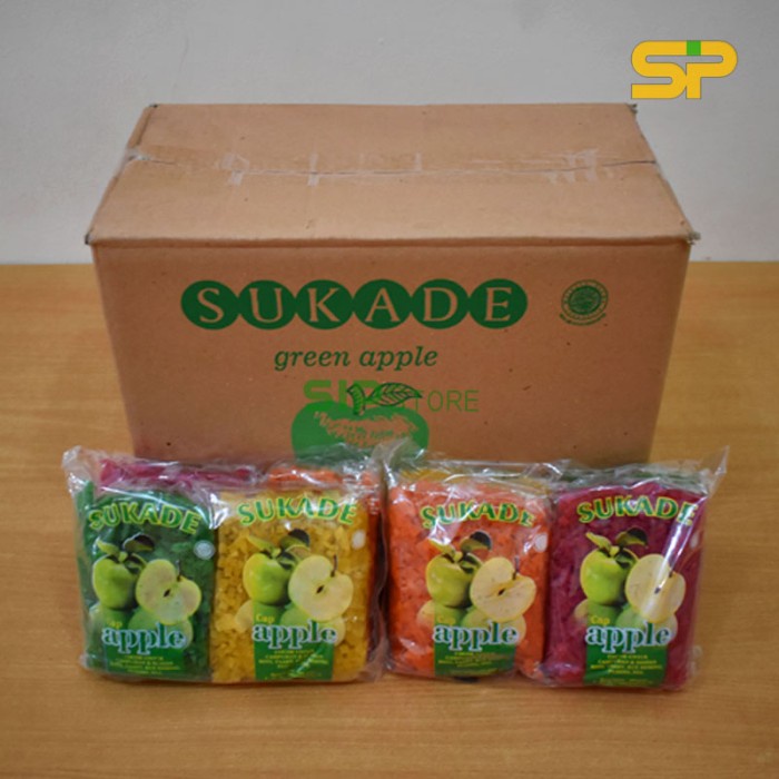 

SUKADE APPLE MIX 10kg / Manisan Pepaya / Hiasan Kue / Manisan Buah