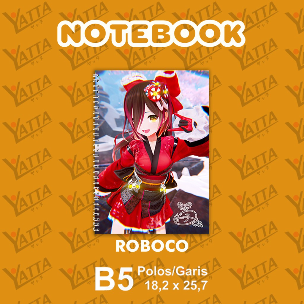 

Notebook Anime ukuran B5 18,2 cm x 25,7 cm Hololive JP - ROBOCO