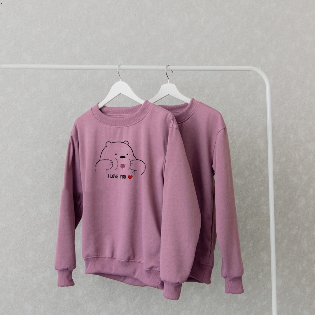 🅳🅵 Sweater Panda Love Pria &amp; Wanita | Sweater Korea Style Fleece Cotton | Dhea Fashion