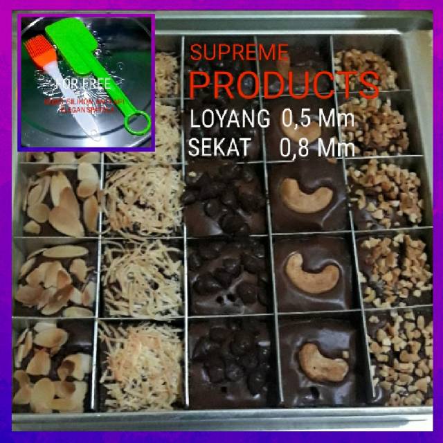  Loyang  Sekat  25 Tebal uk 20X20 Cetakan Kue Bolu Brownies  