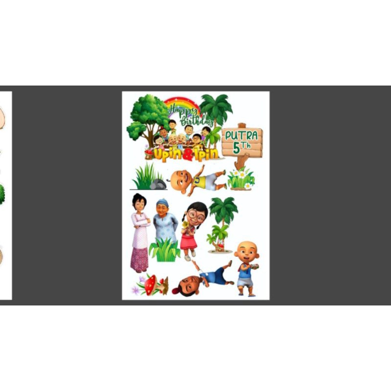 

topper kue upin ipin /hiasa kue upin ipin