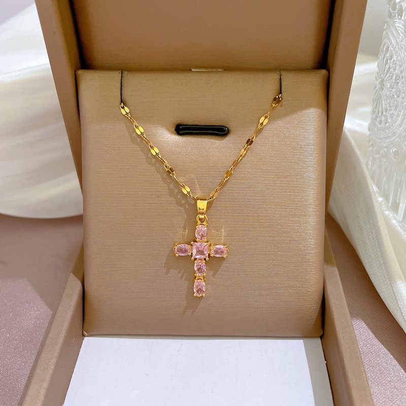 Kalung Lapis Emas 18K Bahan Titanium Steel Anti Air Untuk Wanita