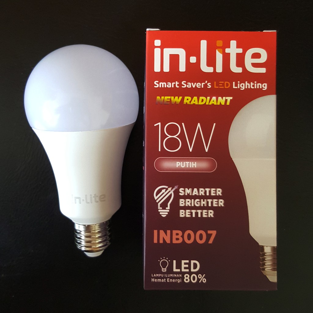  LAMPU LED INLITE  18W WATT BULB PUTIH DAYLIGHT KUNING 