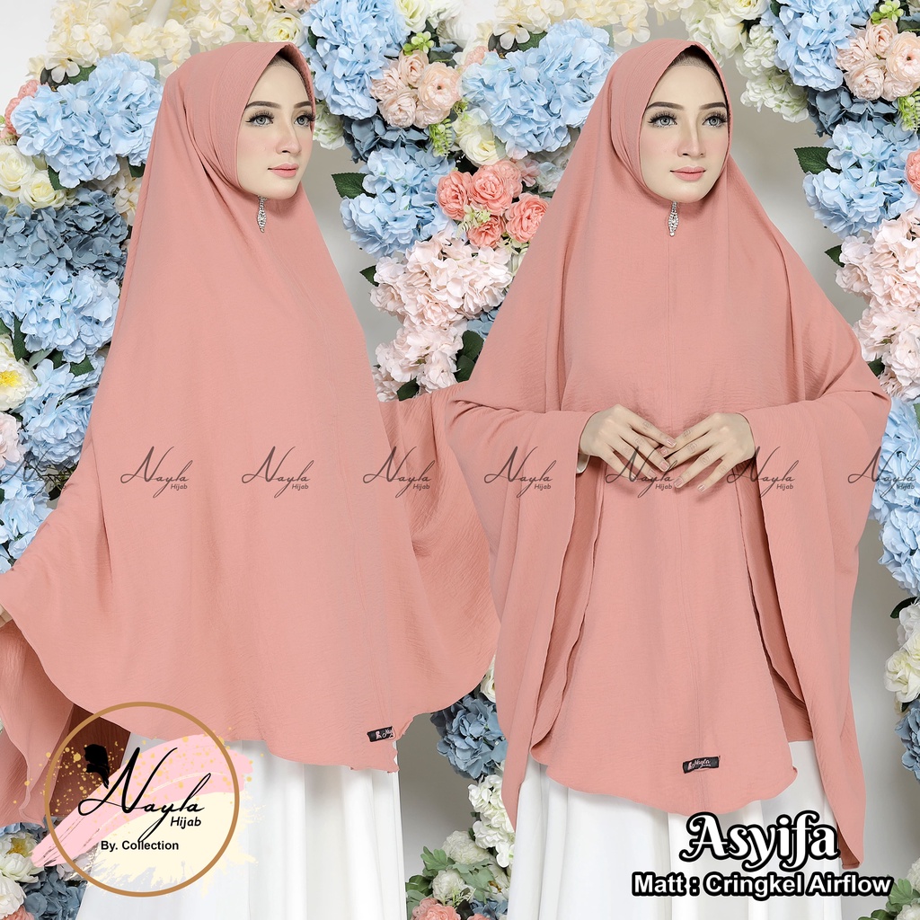 Kerudung Instan Pet Crinkle Airflow Premium Asyifa Jilbab Bergo Pet Airflow Anti Kusut Hijab Instan Nayla Hija'b