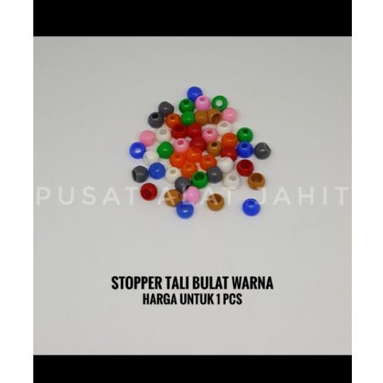 

STOPPER TALI BULAT WARNA PER 1PC ALAT PENGATUR TALI KUR CELANA OR TAS
