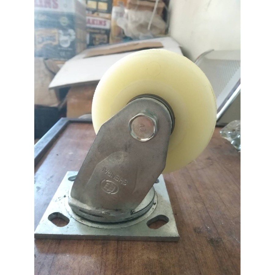 Roda caster 4 inch hidup putar / Roda Nylon 4 inch putar Shenpai / Roda nilon 4'' shenpai