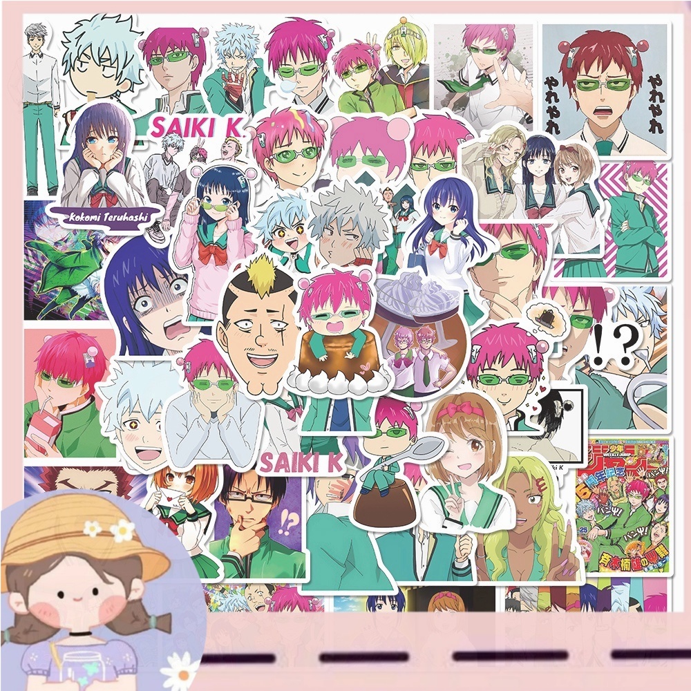 

PROMO50pcs Stiker Kartun Anime Jepang Saiki K Anti Air Untuk Laptop