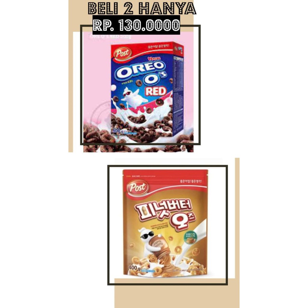 

(COD) 500gr POST OREO RED FREE 400gr POST OREO PEANUT