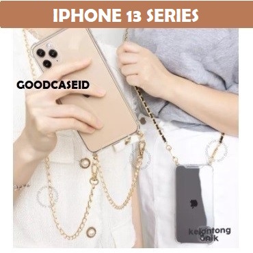 IPHONE 13 MINI PRO MAX SLING CASE TALI RANTAI ANTI CRACK HARD SOFT CASE COVER AIRBAG