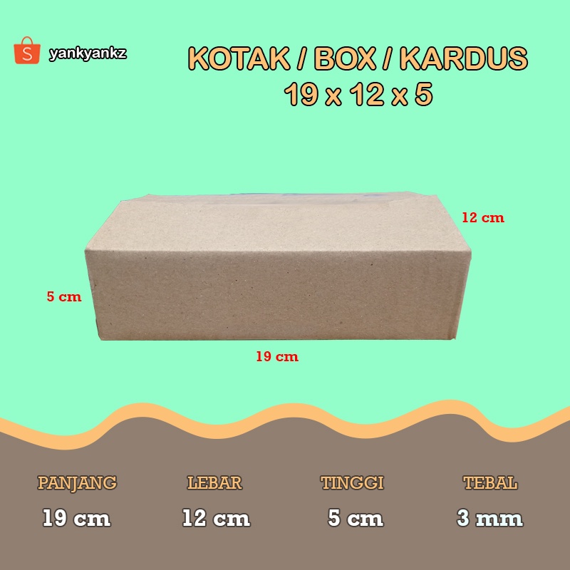 

Kotak / kardus ukuran 19x12x5cm untuk packing barang kecil