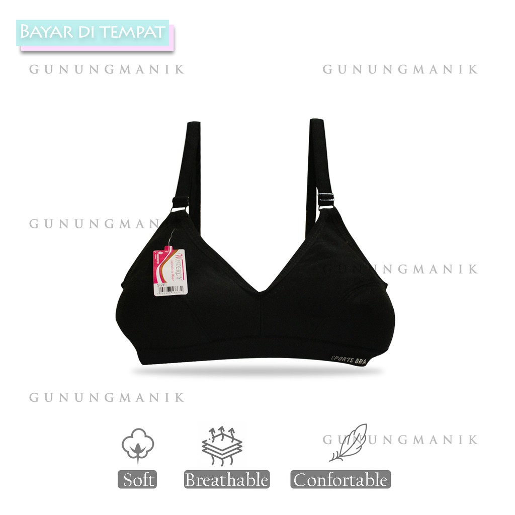 BRA WONDERLY BIG SIZE TANPA KAWAT BUSA TEBAL BH SPORTY