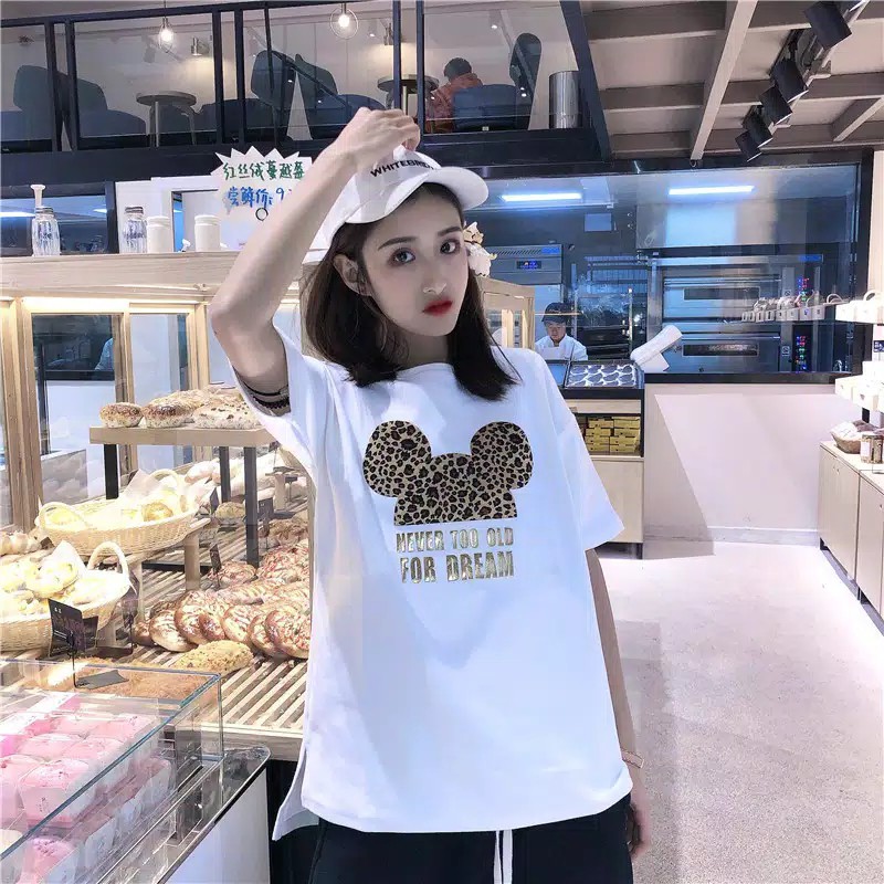 TBI Kaos Mickey To Dream T-Shirt Oversized Lisa Blackpink Loose Shirt