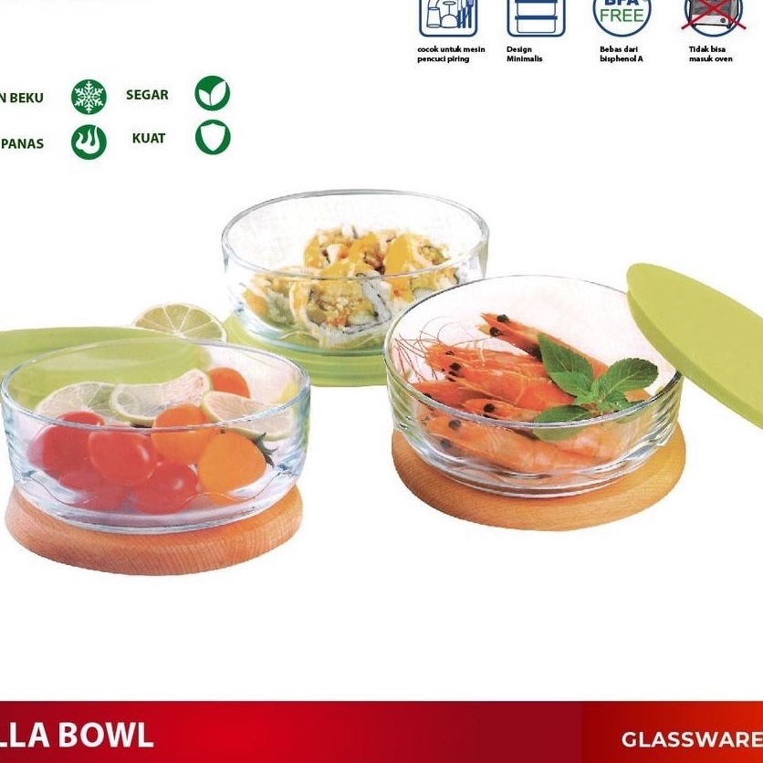 BMW Mangkok Olla Bowl / Wadah Makanan Kaca Tebal 1pcs