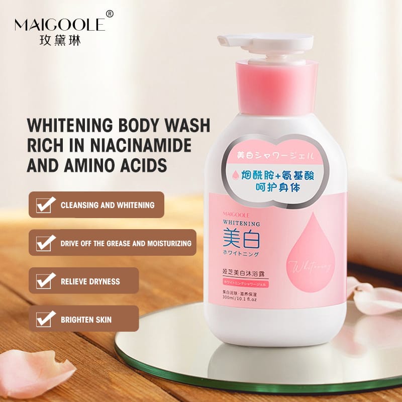 Amino Acid Body Wash Whitening Nicotinamide Liquid Shower Gel 300ml