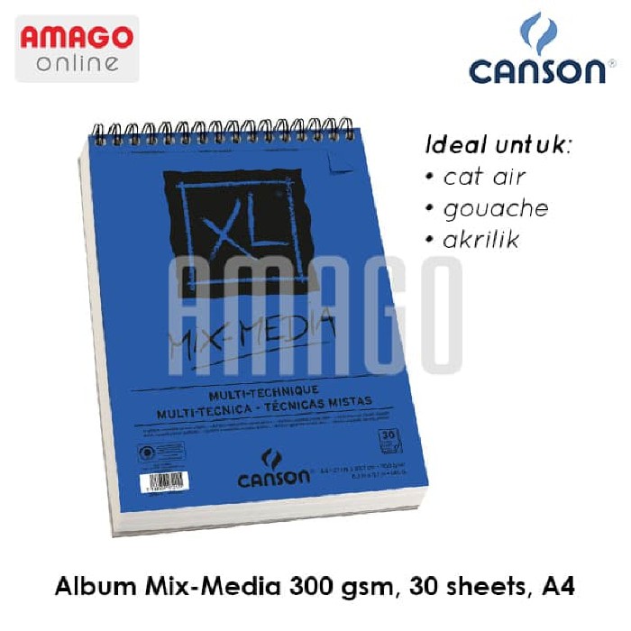 Buku CANSON XL Mix Media Mixmedia 30 sheets Paper Medium Grain A4 300g - 200807215