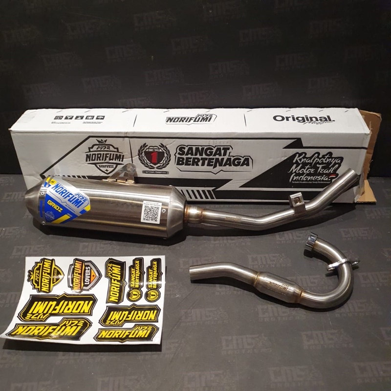 Knalpot Norifumi Gridz Stainless Kawasaki KLX 150 Bf Original