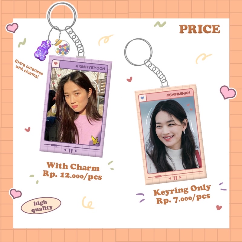 KDRAMA ACTRESS KEYRING KEYCHAIN GANTUNGAN KUNCI KOREAN DRAMA DRAKOR DRAMA KOREA AKTRIS Im Yoona Jung HoYeon Kim GoEun Kim HyeYoon Kim HyeYoon Kim JiWon Seo YeJi Shin MinAh Song HyeKyo