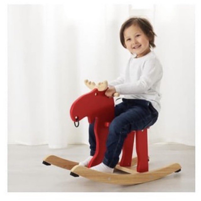 preloved ikea ekorre mainan kuda kayu rocking horse kuda goyang anak