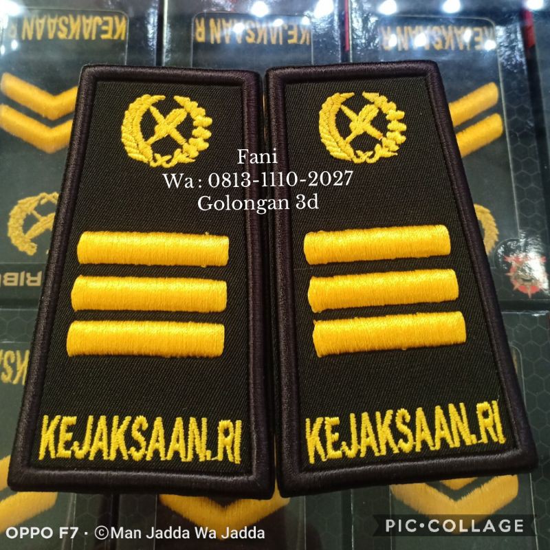 Pangkat Bordir PDH Kejaksaan RI Pangkat Kejaksaan RI Bordir Gol 3C.