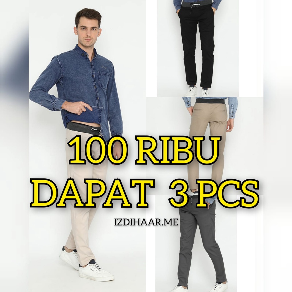 BISA BAYAR DITEMPAT CHINO PANTS 100 RIBU DAPAT 3 PCS CELANA CHINO PINGGANG KARET RIP CELANA PANJANG PRIA CELANA PRIA CELANA COWOK CELANA PANJANG PRIA DEWASA CELANA CINO DEWASA LAKI LAKI TERBARU 2022