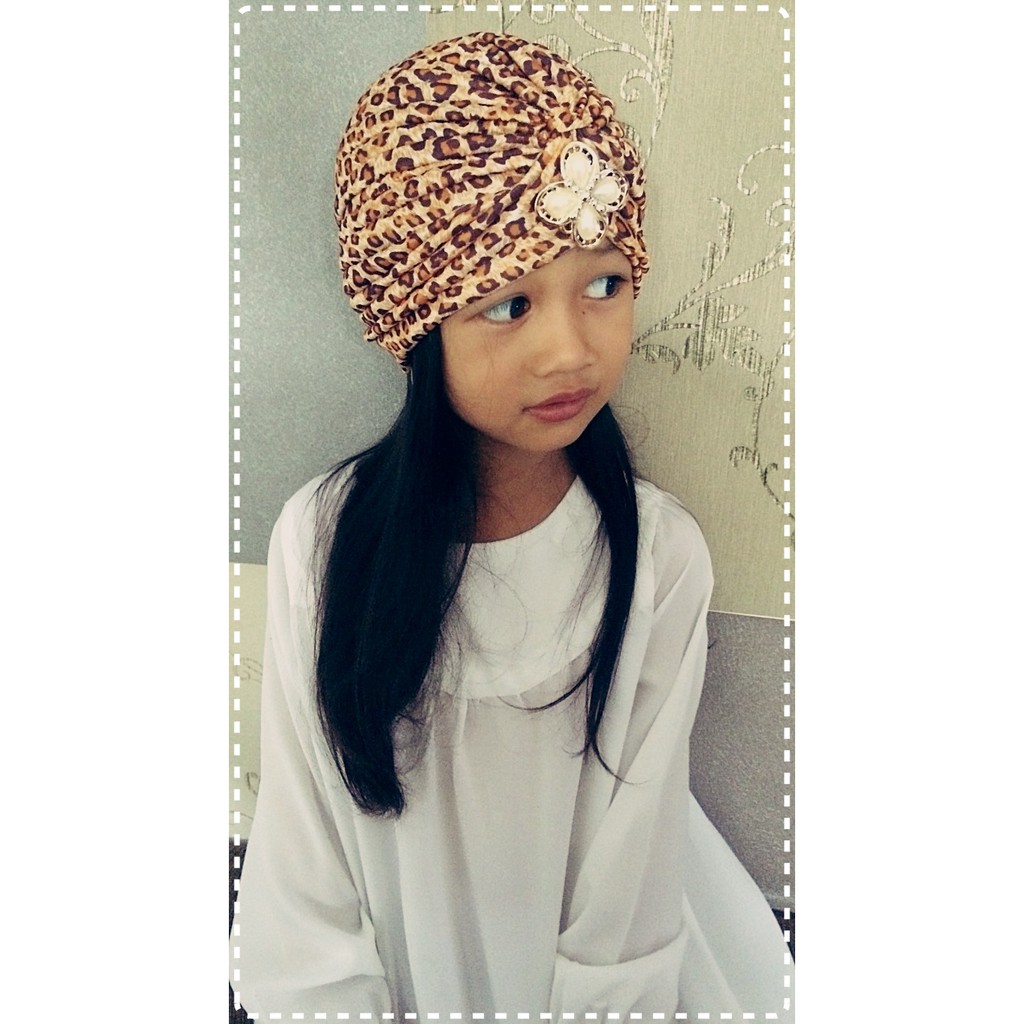 turban anak motif polos aksesoris fashion anak perempuan model muslim/india