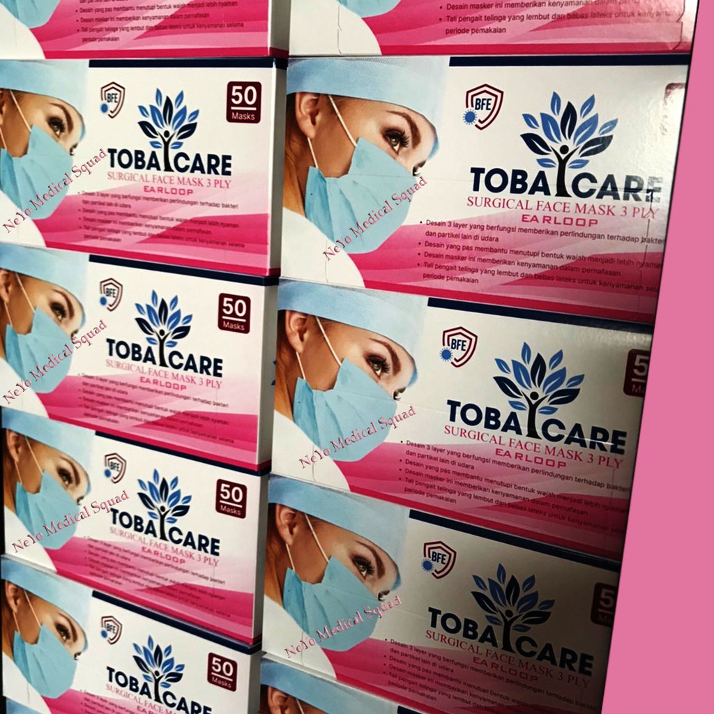 Masker Surgical/bedah/medis 3PLY TOBACARE (EARLOOP)